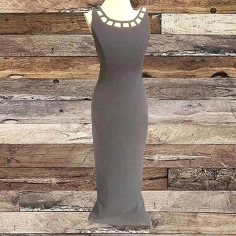 Vtg Rex Lester Black Pencil Gown Sz 2 - Picture 8 of 9